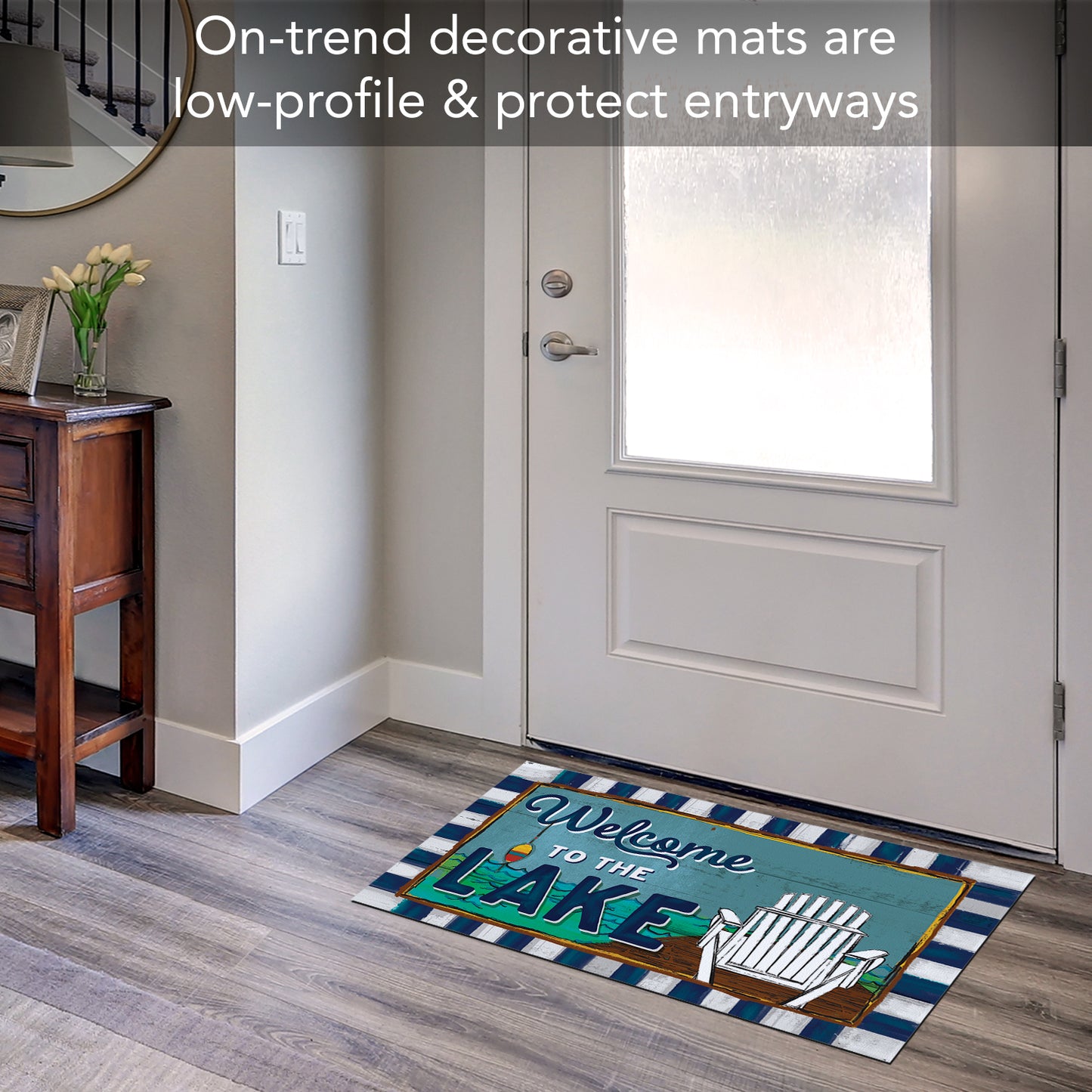 Counterart Welcome to the Lake Indoor/Outdoor Entryway Floor Mat Manufactured in the USA 29.5" by 17.75"