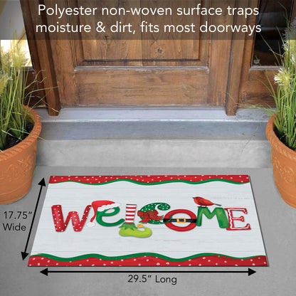 Counterart Christmas Welcome Indoor/Outdoor Entryway Mat Made in the USA 29.5" by 17.75"
