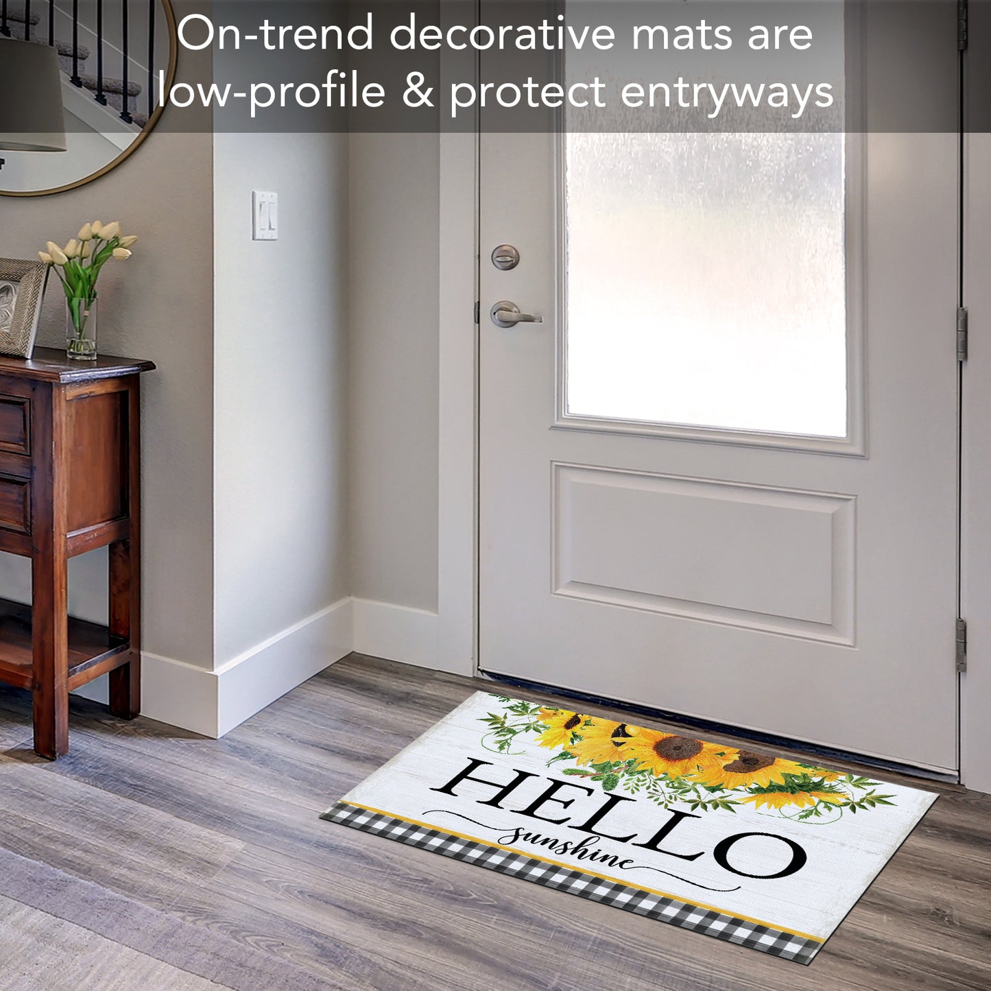 Counterart Hello Sunshine Indoor/Outdoor Entryway Floor Mat Manufactured in the USA 29.5" by 17.75"