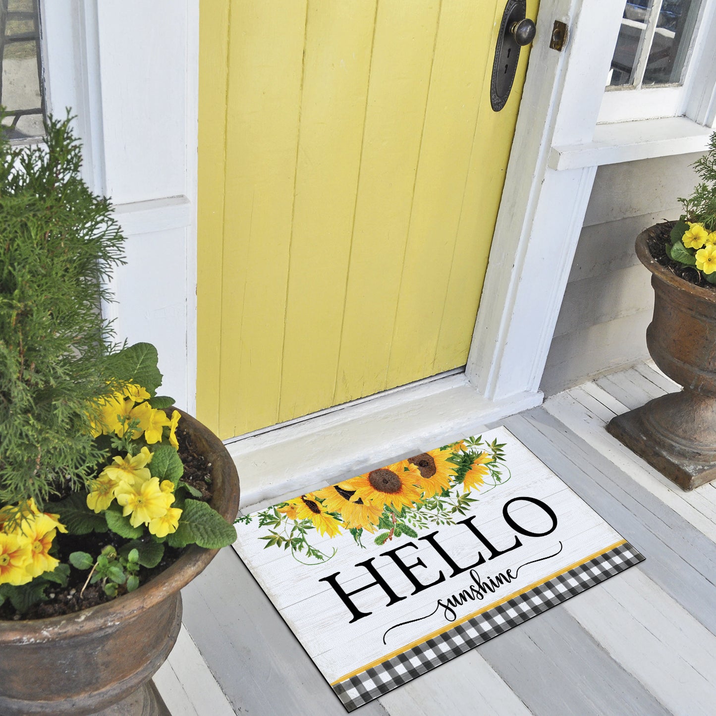 Counterart Hello Sunshine Indoor/Outdoor Entryway Floor Mat Manufactured in the USA 29.5" by 17.75"