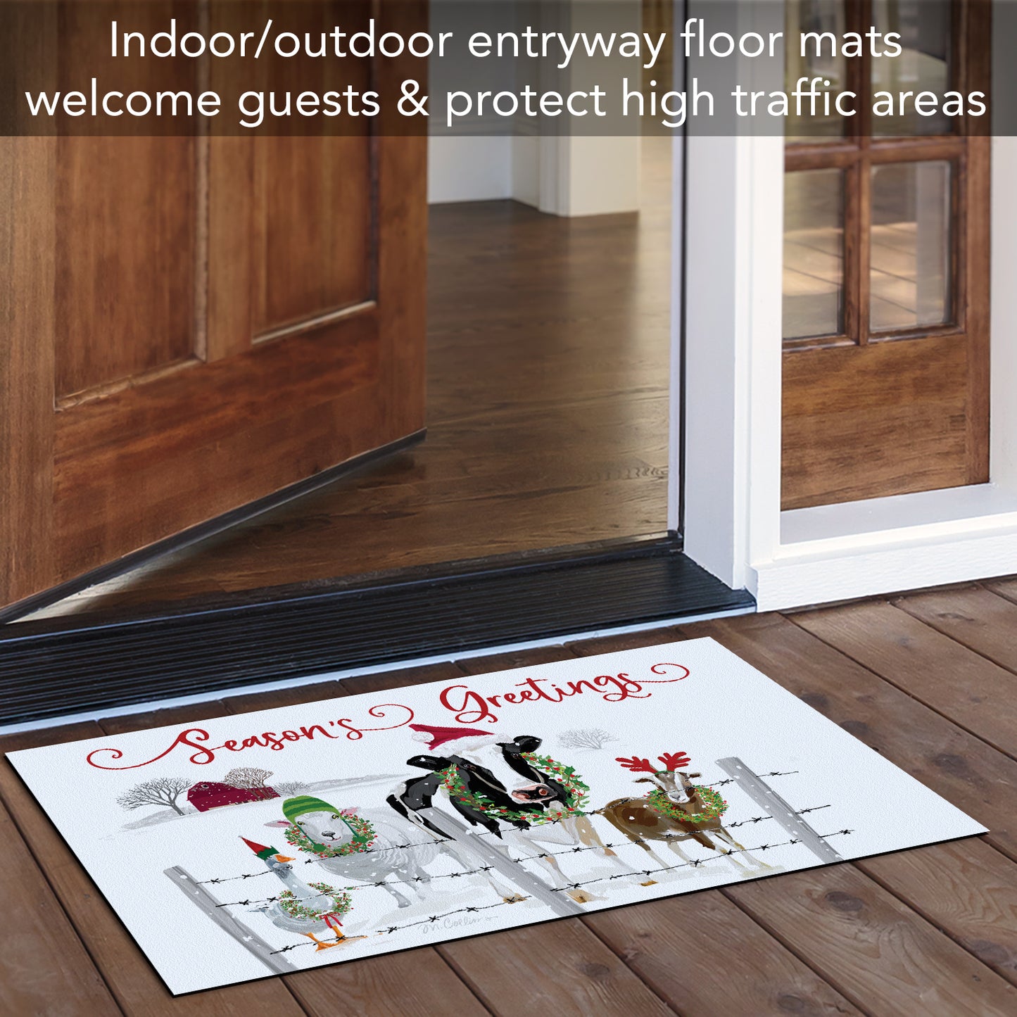 Counterart Holiday Greeters Indoor/Outdoor Entryway Mat Made in the USA 29.5" by 17.75"