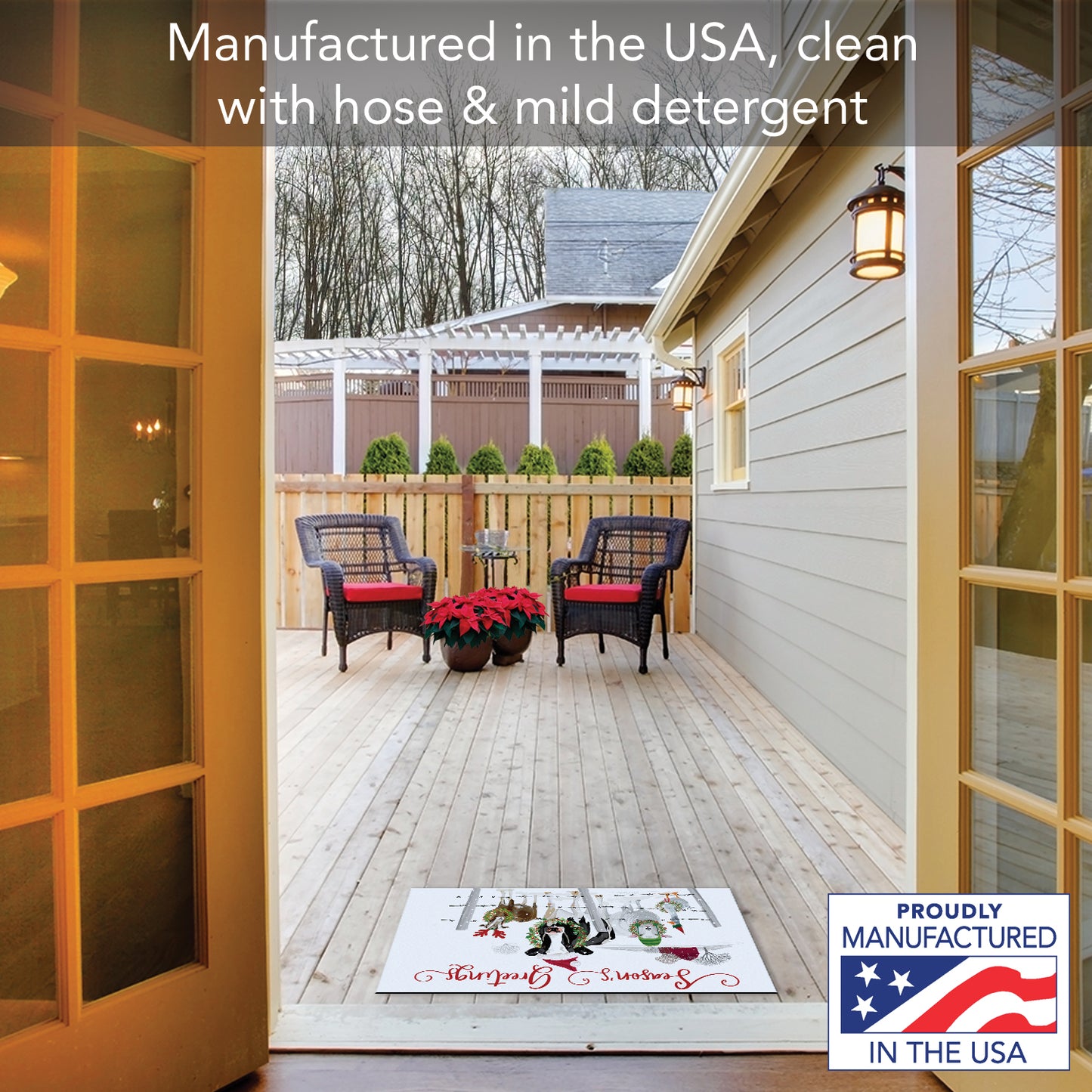 Counterart Holiday Greeters Indoor/Outdoor Entryway Mat Made in the USA 29.5" by 17.75"