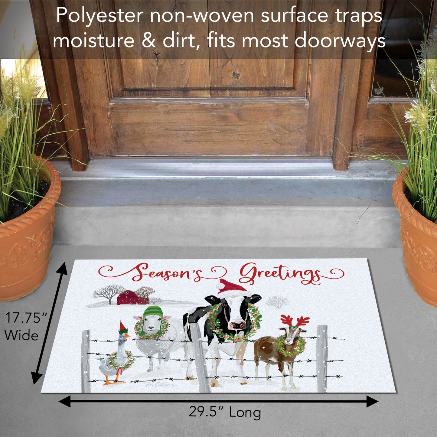 Counterart Holiday Greeters Indoor/Outdoor Entryway Mat Made in the USA 29.5" by 17.75"