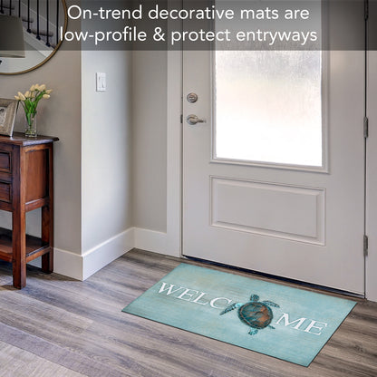 Counterart Sea Turtle Welcome Indoor/Outdoor Entryway Welcome Mat 29.5" by 17.75"