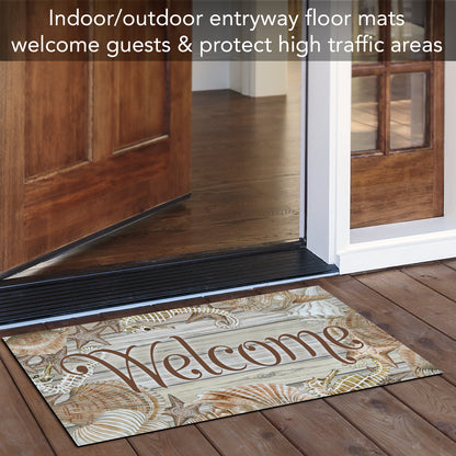 Counterart Shell Welcome Indoor/Outdoor Entryway Welcome Mat Manufactured in The USA 29.5" by 17.75"