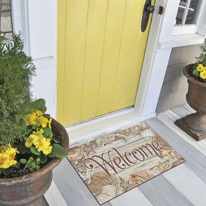 Counterart Shell Welcome Indoor/Outdoor Entryway Welcome Mat Manufactured in The USA 29.5" by 17.75"