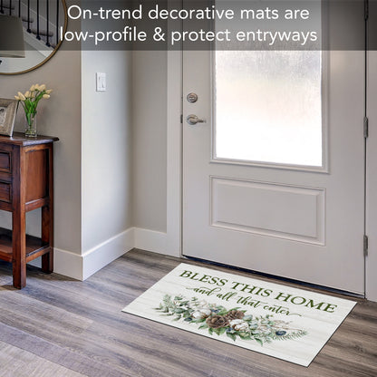 Counterart Bless This Home Winter Indoor/Outdoor Entryway Mat Made in the USA 29.5" by 17.75"