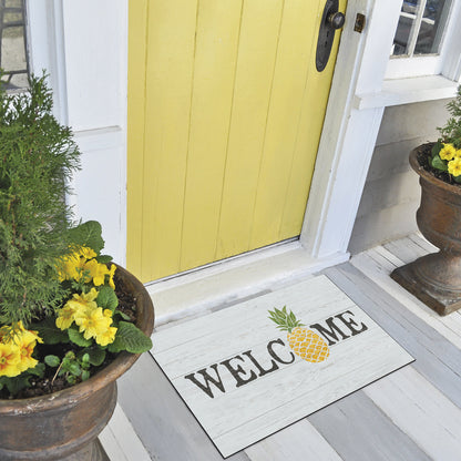 Counterart Welcome Pineapple Indoor/Outdoor Entryway Floor Mat Manufactured in the USA 29.5" by 17.75"