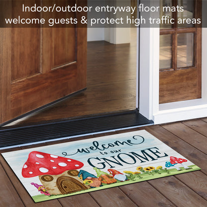 Counterart Welcome to Our Gnome Indoor/Outdoor Entryway Floor Mat Manufactured in the USA 29.5" by 17.75"