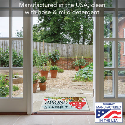 Counterart Welcome to Our Gnome Indoor/Outdoor Entryway Floor Mat Manufactured in the USA 29.5" by 17.75"