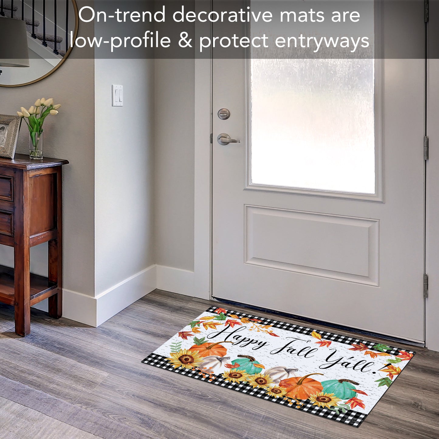 Counterart Happy Fall Ya'll Indoor/Outdoor Entryway Mat Made in the USA 29.5" by 17.75"
