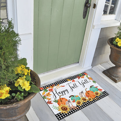 Counterart Happy Fall Ya'll Indoor/Outdoor Entryway Mat Made in the USA 29.5" by 17.75"