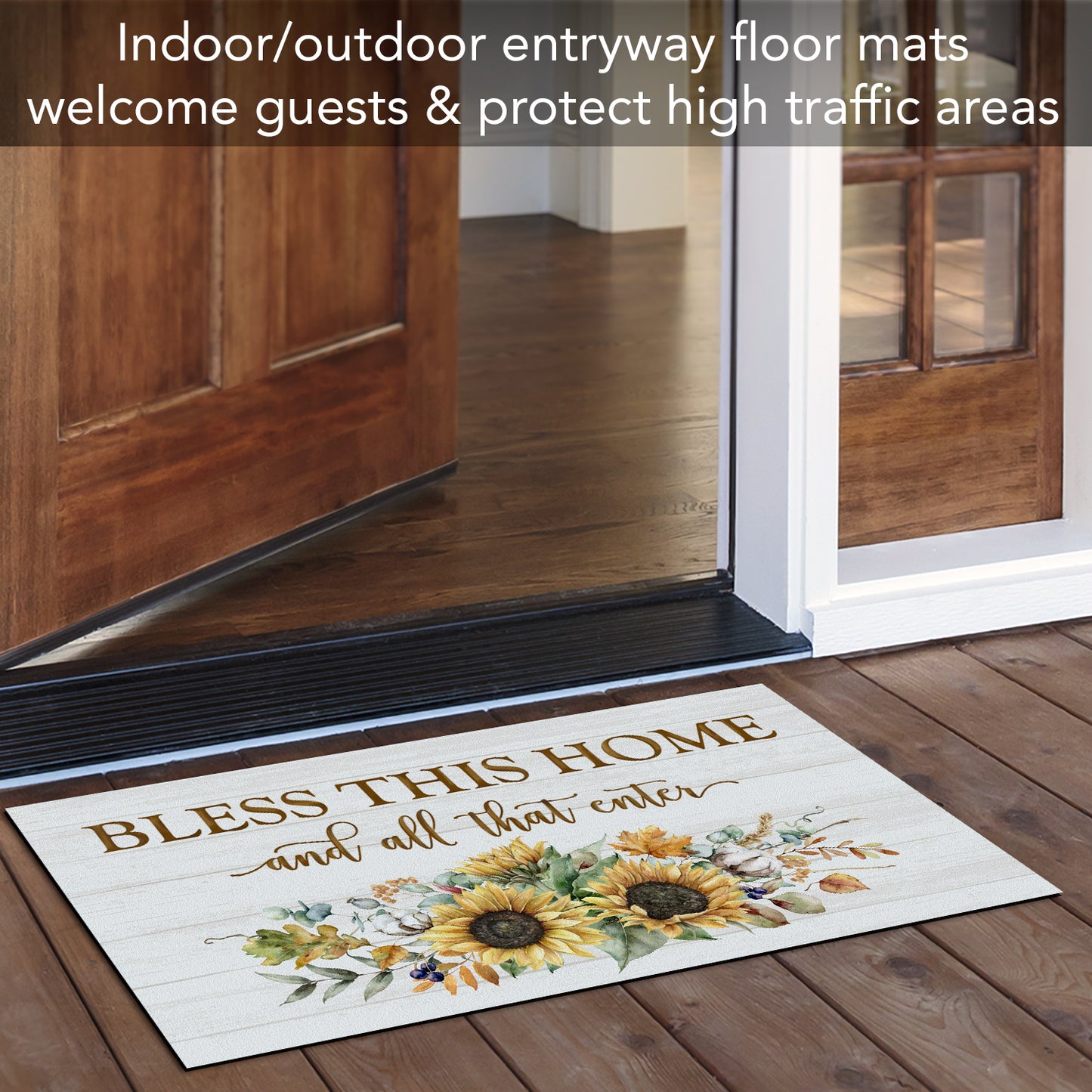 Counterart Bless This Home Fall Indoor/Outdoor Entryway Mat Made in the USA 29.5" by 17.75"