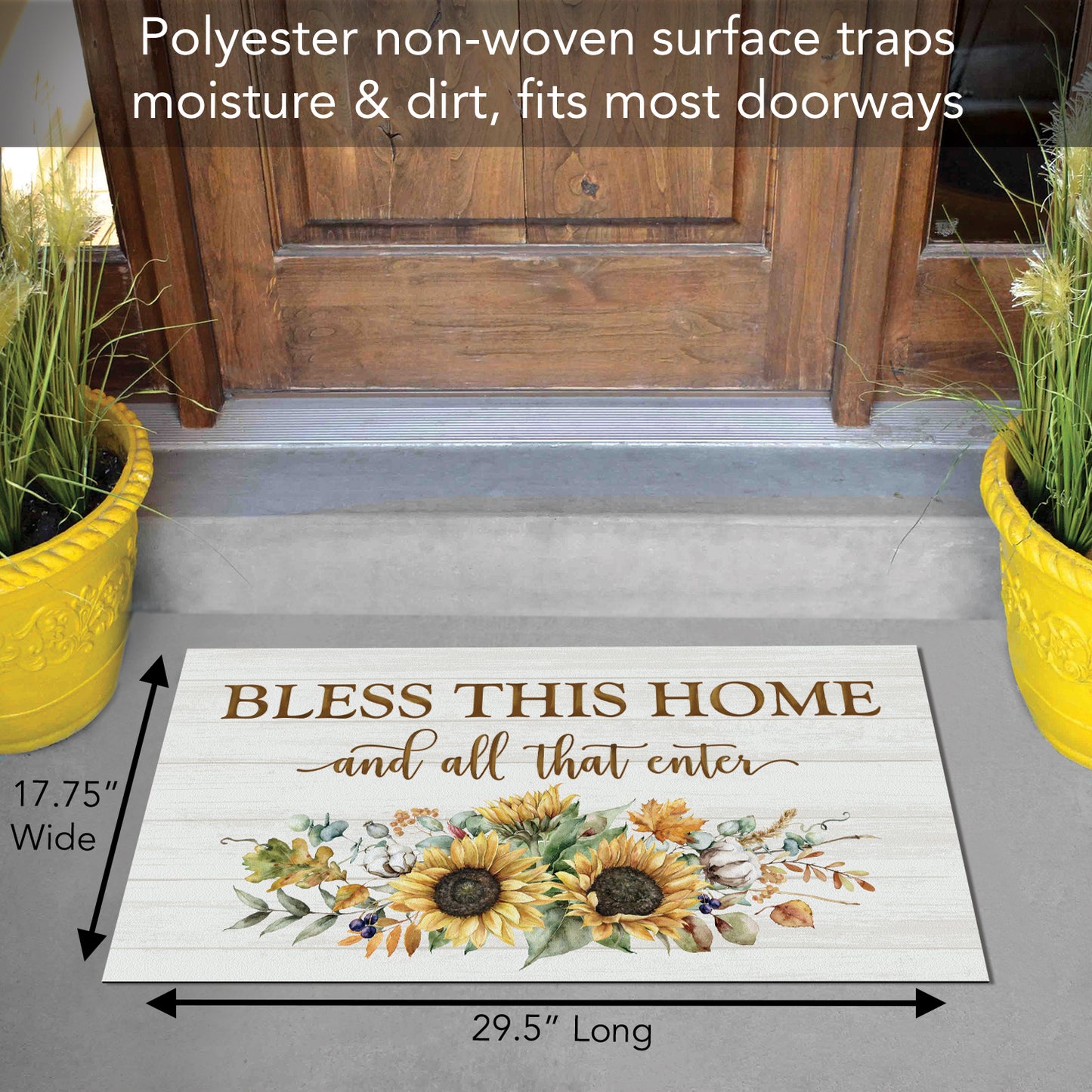 Counterart Bless This Home Fall Indoor/Outdoor Entryway Mat Made in the USA 29.5" by 17.75"