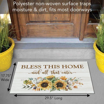 Counterart Bless This Home Fall Indoor/Outdoor Entryway Mat Made in the USA 29.5" by 17.75"
