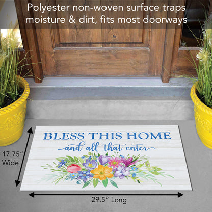 Counterart Welcome All Who Enter Spring Indoor/Outdoor Entryway Floor Mat Manufactured in the USA 29.5" by 17.75"
