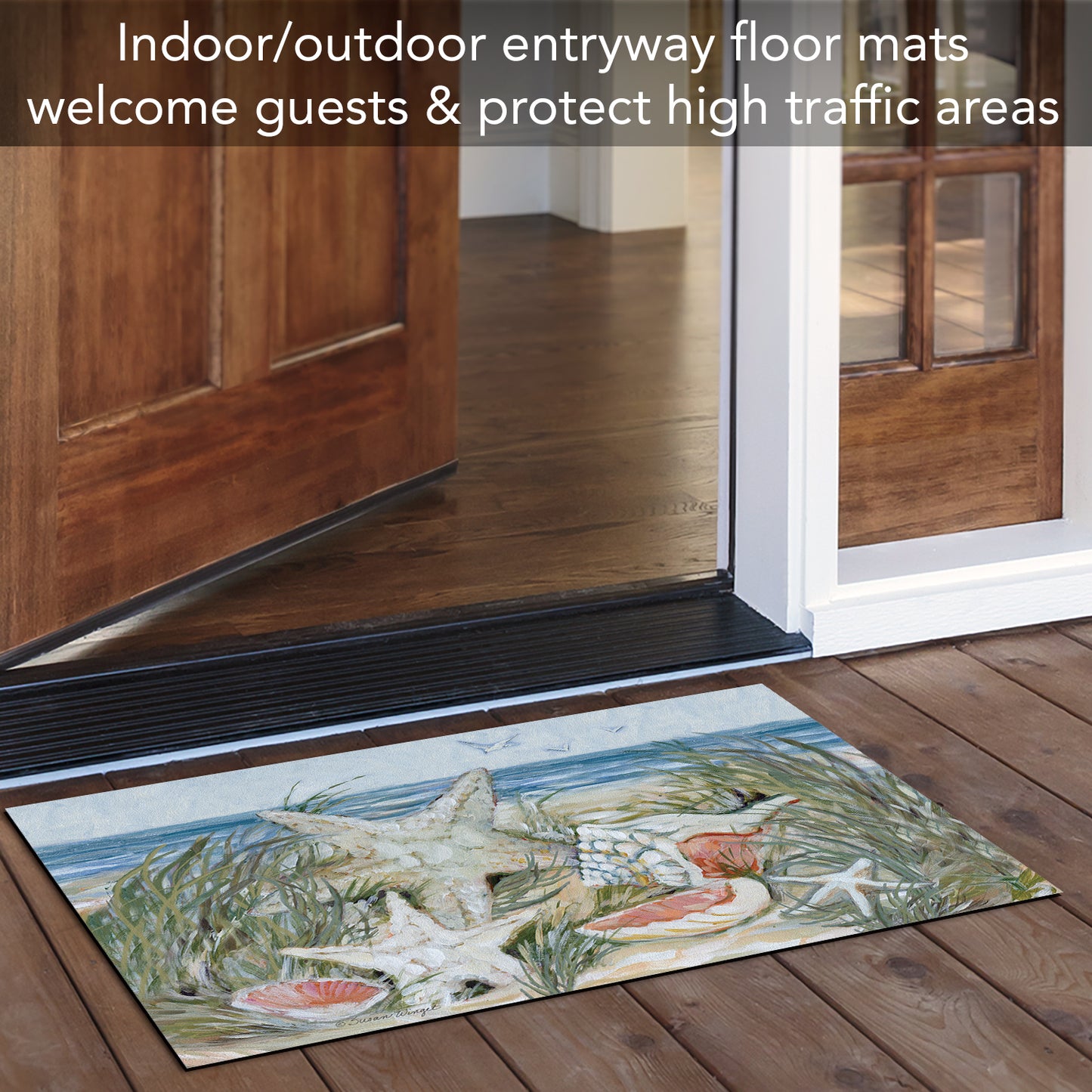 Counterart Coastal Shells Indoor/Outdoor Entryway Welcome Mat 29.5" x 17.75"