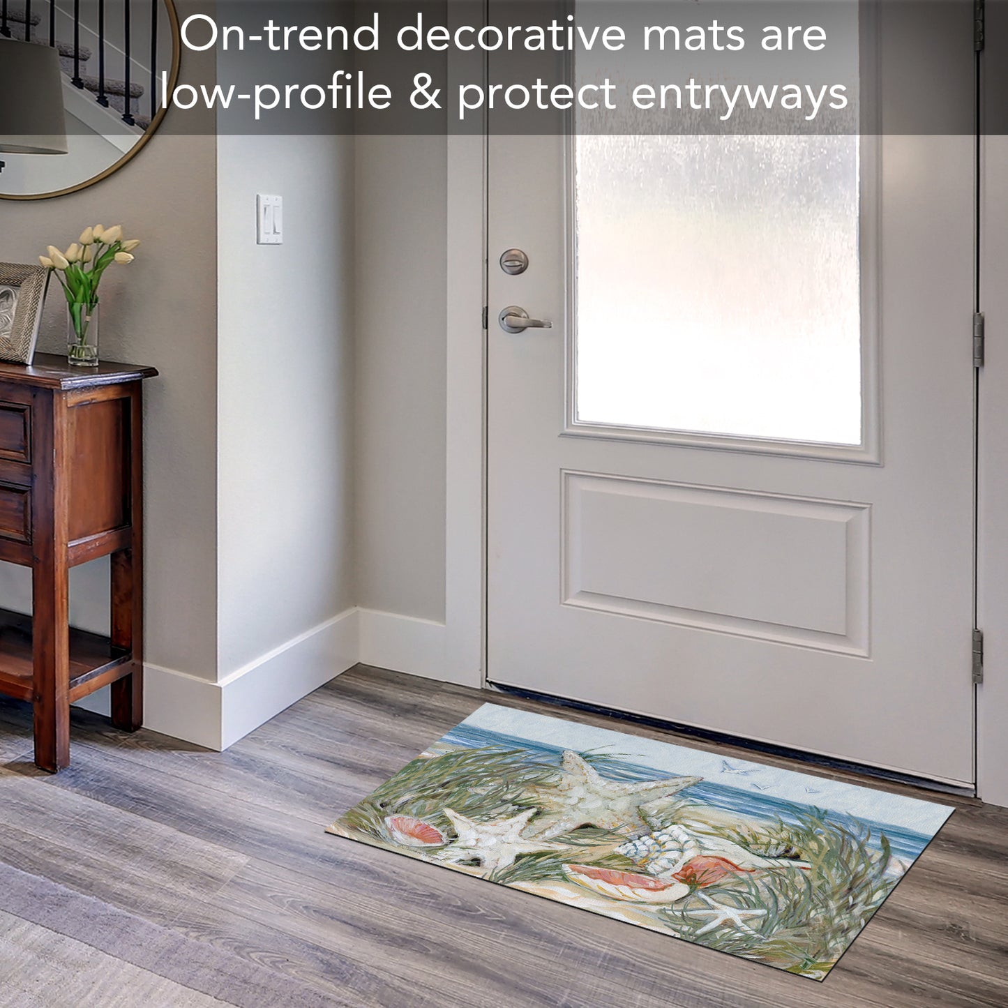 Counterart Coastal Shells Indoor/Outdoor Entryway Welcome Mat 29.5" x 17.75"