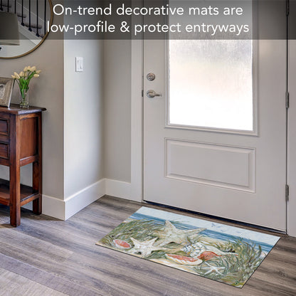 Counterart Coastal Shells Indoor/Outdoor Entryway Welcome Mat 29.5" x 17.75"