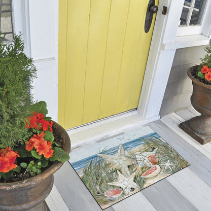 Counterart Coastal Shells Indoor/Outdoor Entryway Welcome Mat 29.5" x 17.75"