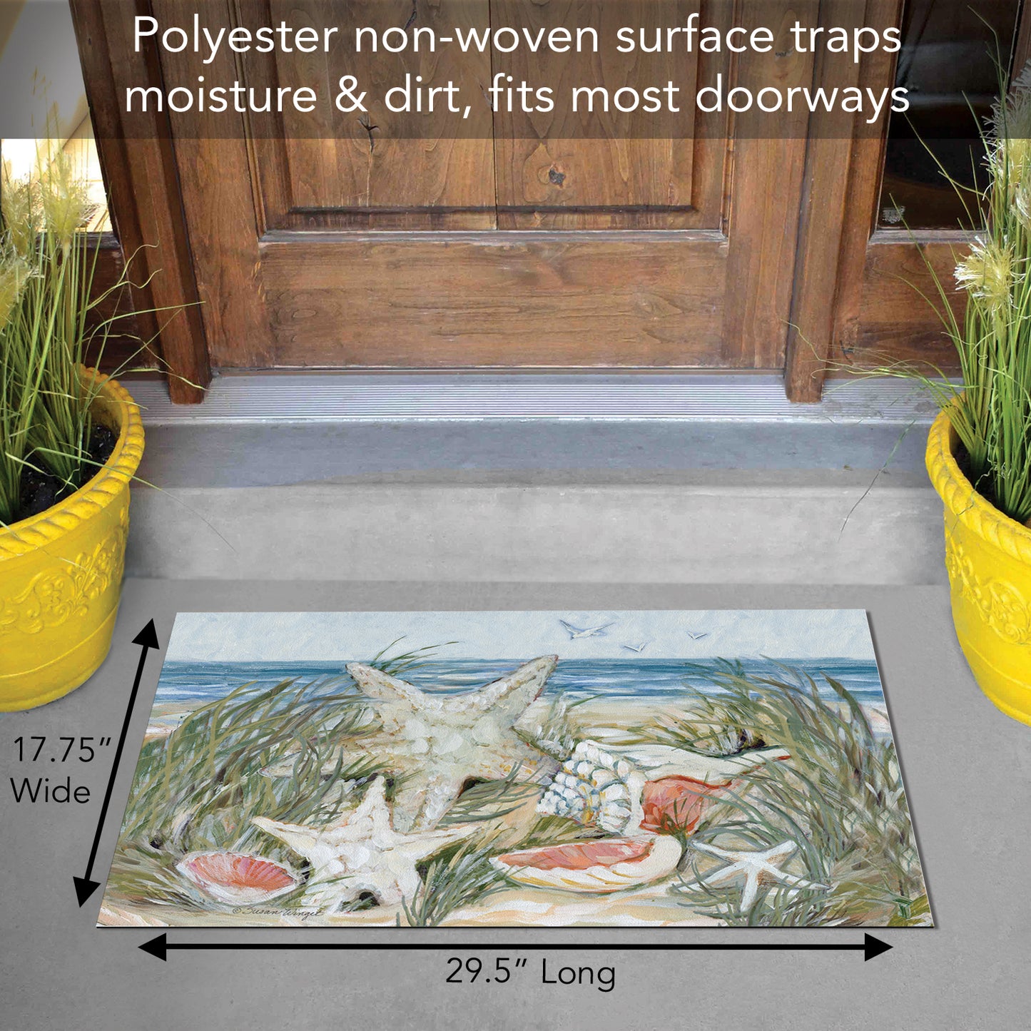 Counterart Coastal Shells Indoor/Outdoor Entryway Welcome Mat 29.5" x 17.75"