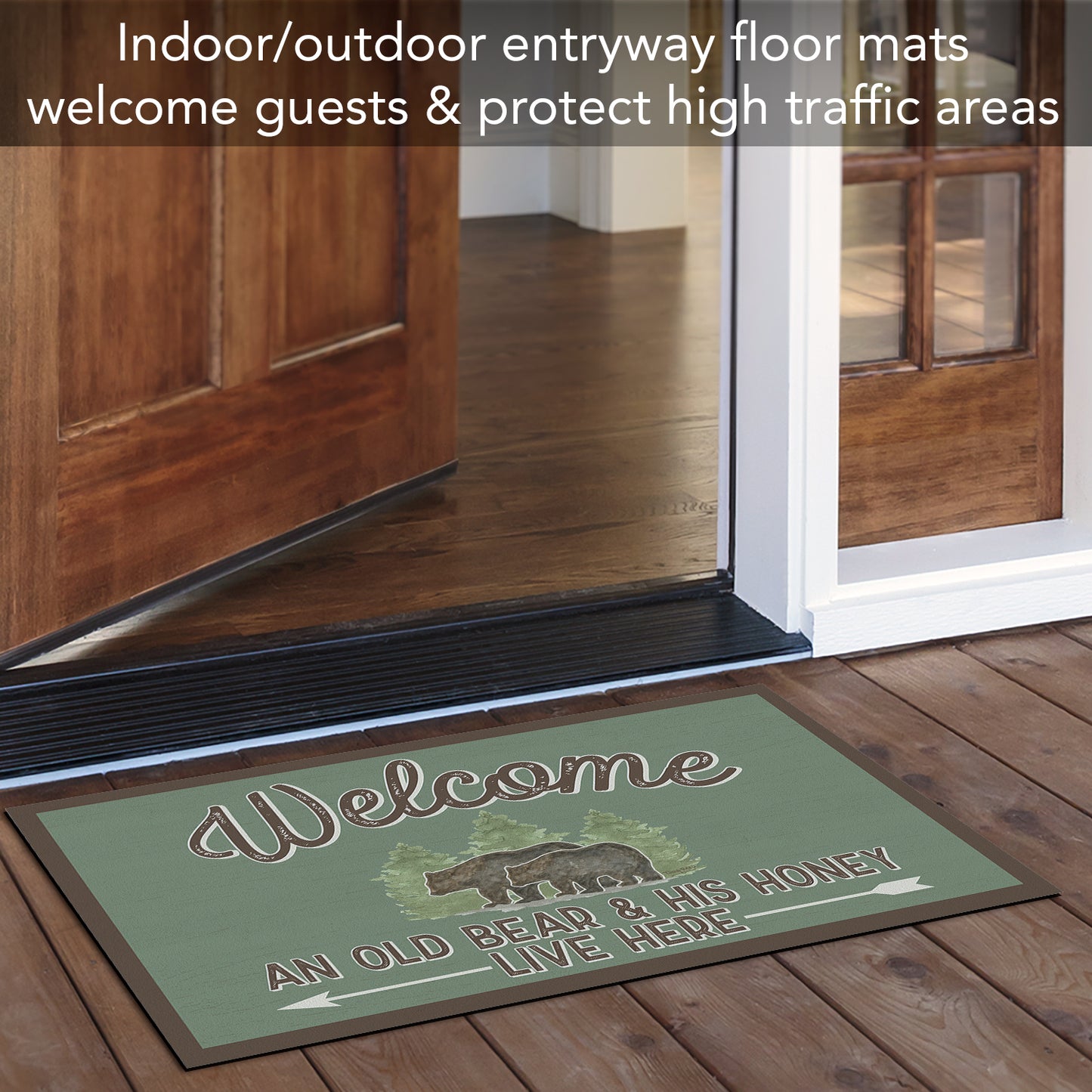 Counterart Lost in The Woods Indoor/Outdoor Entryway Floor Mat Manufactured in the USA 29.5" by 17.75"