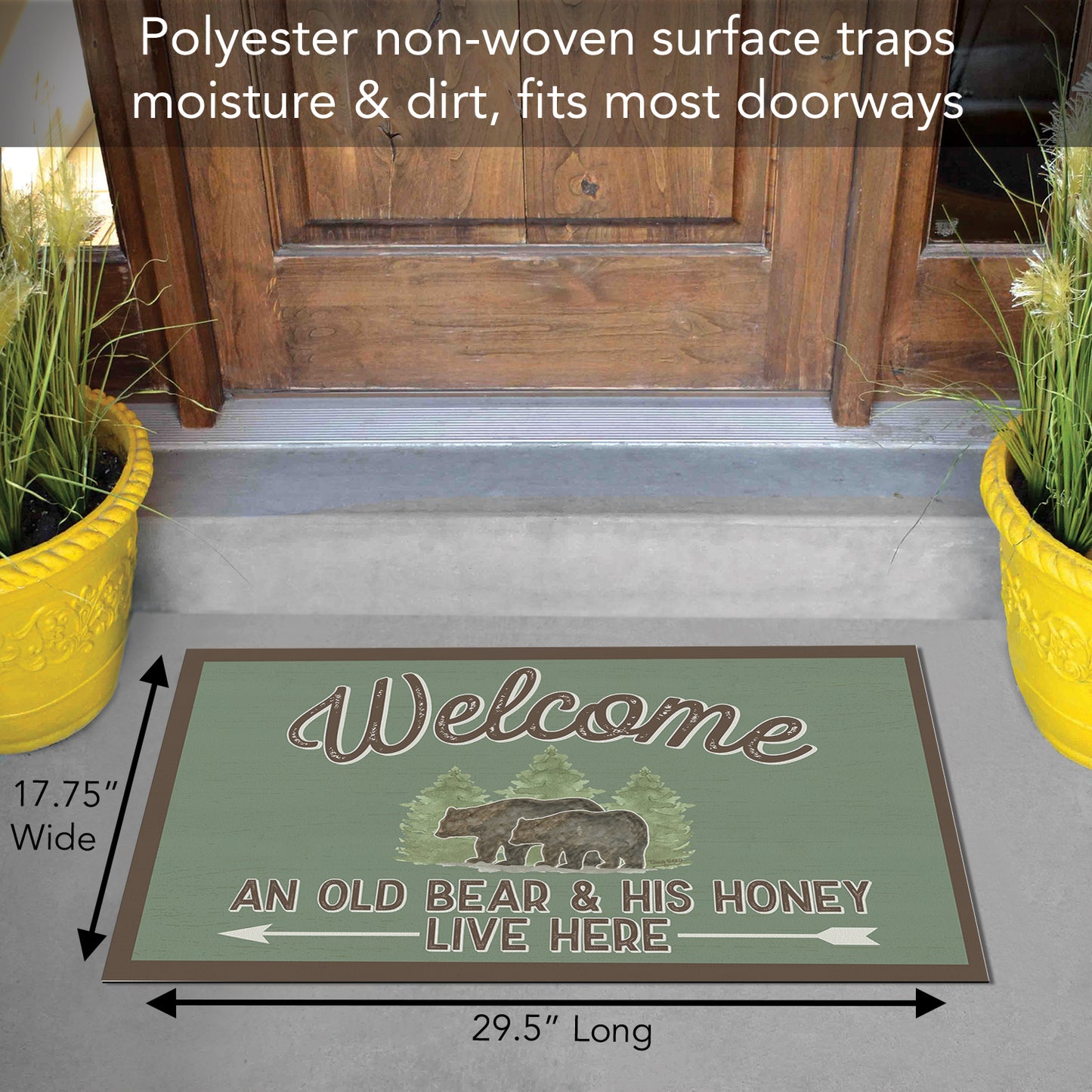 Counterart Lost in The Woods Indoor/Outdoor Entryway Floor Mat Manufactured in the USA 29.5" by 17.75"