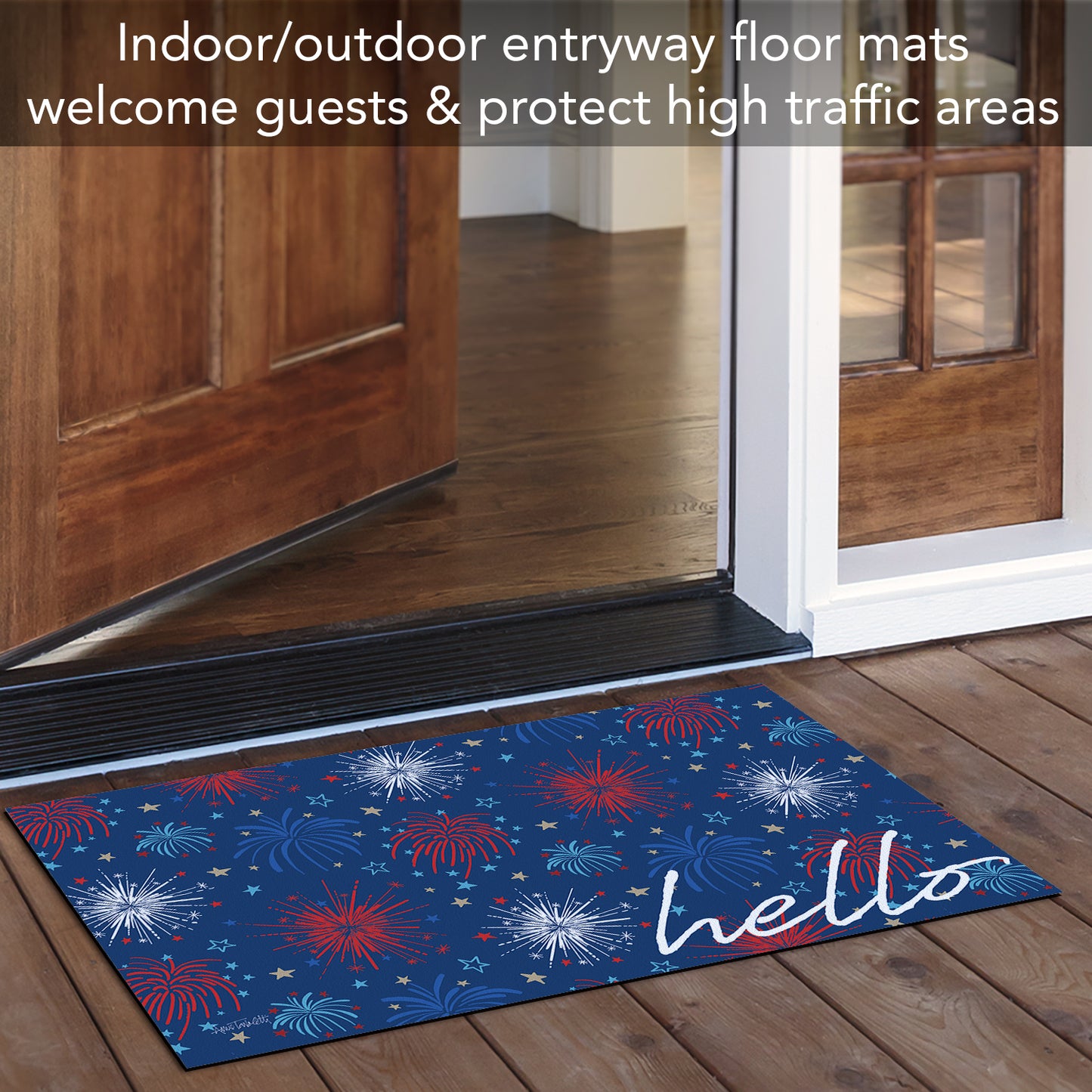 Counterart Hello Stars Indoor/Outdoor Entryway Floor Mat Manufactured in the USA 29.5" by 17.75"