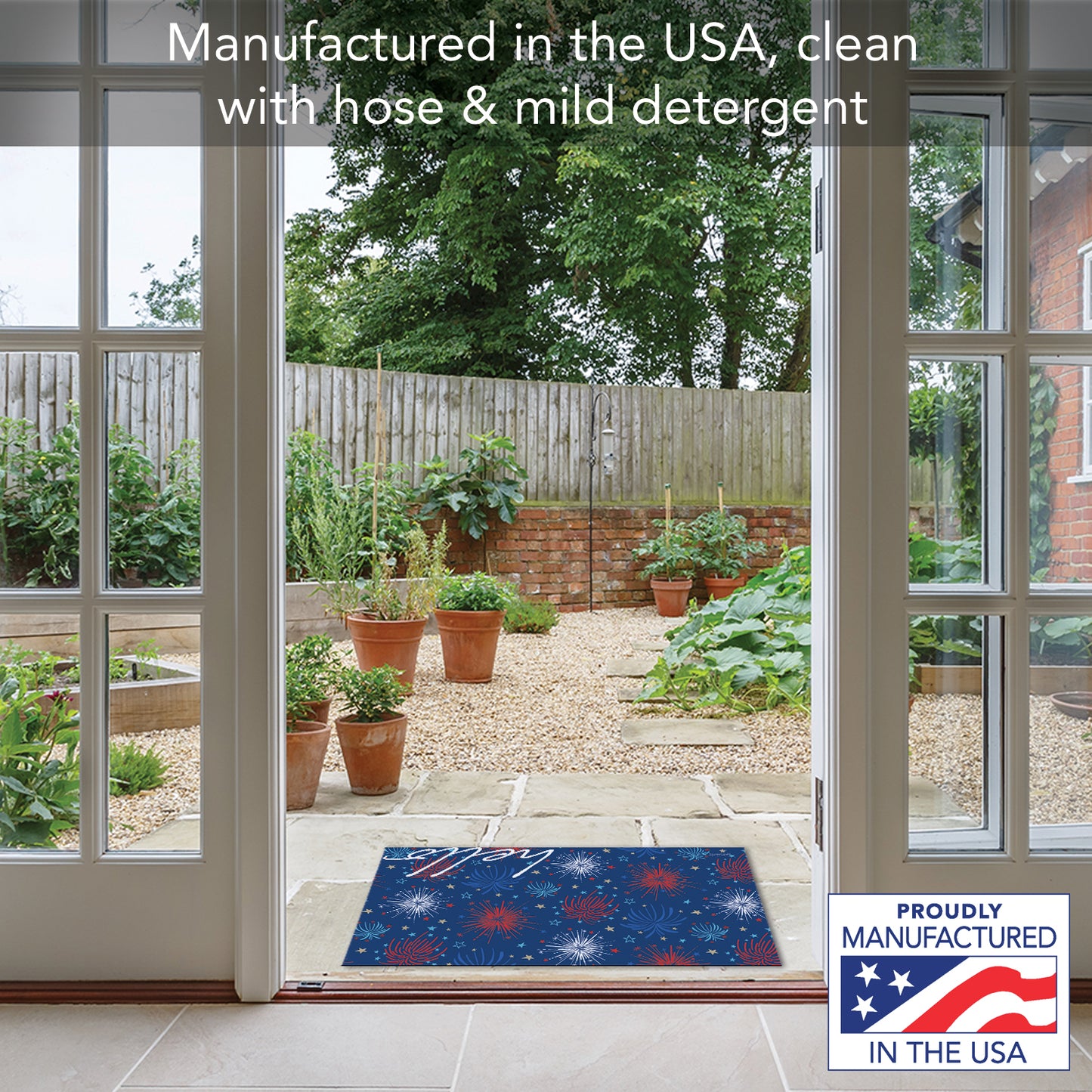 Counterart Hello Stars Indoor/Outdoor Entryway Floor Mat Manufactured in the USA 29.5" by 17.75"
