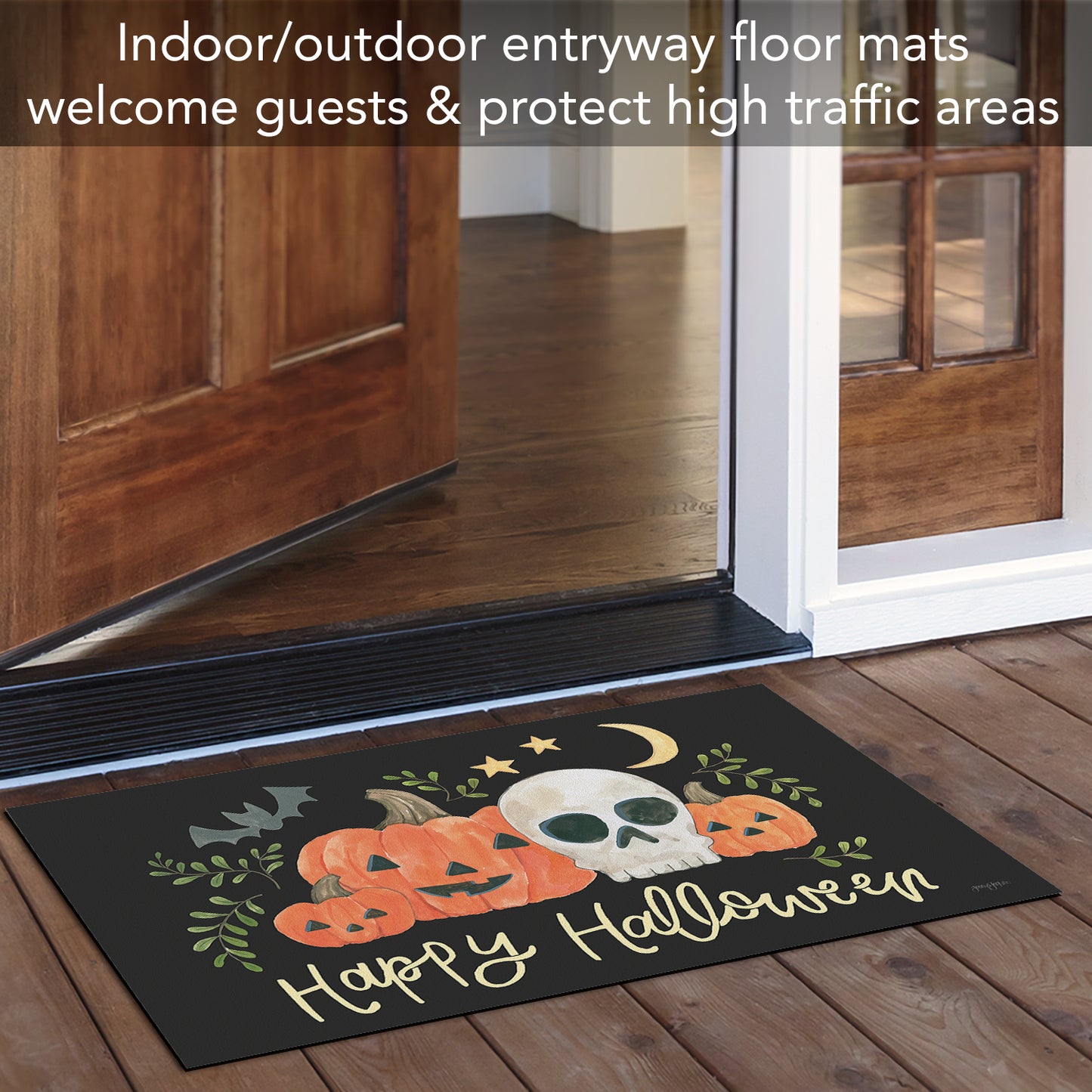 Counterart Spooky Season Indoor/Outdoor Entryway Floor Mat Manufactured in the USA 29.5" by 17.75"