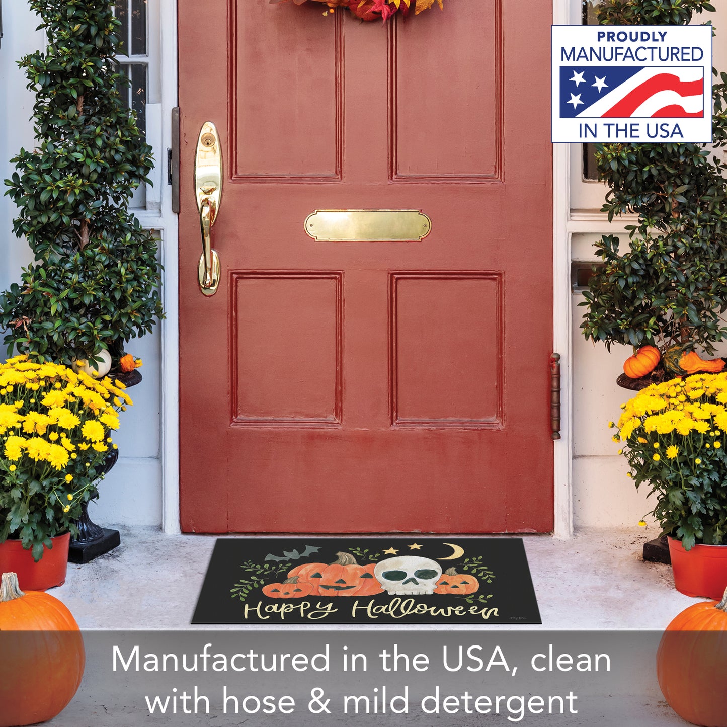 Counterart Spooky Season Indoor/Outdoor Entryway Floor Mat Manufactured in the USA 29.5" by 17.75"