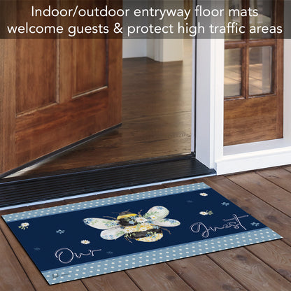 Counterart Bee Our Guest Indoor/Outdoor Entryway Floor Mat Manufactured in the USA 29.5" by 17.75"