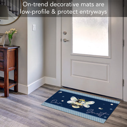 Counterart Bee Our Guest Indoor/Outdoor Entryway Floor Mat Manufactured in the USA 29.5" by 17.75"