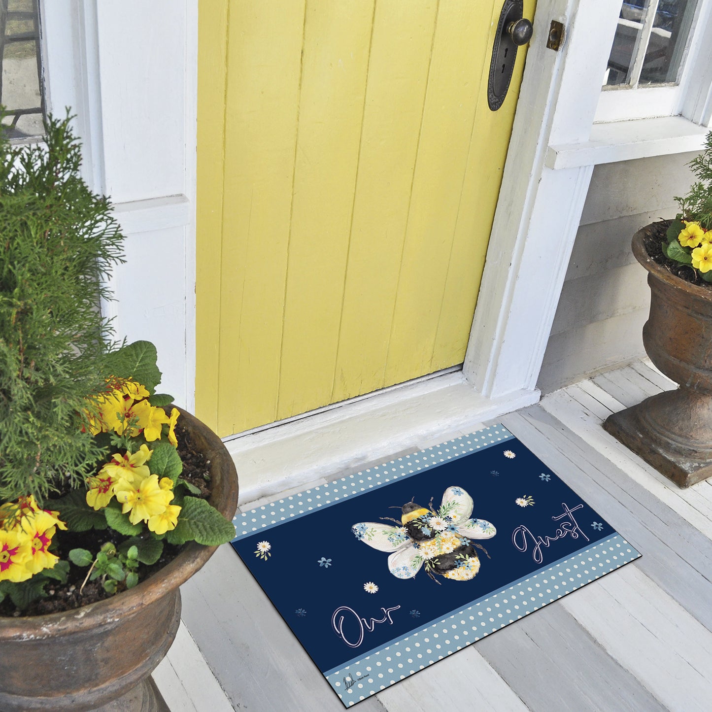 Counterart Bee Our Guest Indoor/Outdoor Entryway Floor Mat Manufactured in the USA 29.5" by 17.75"