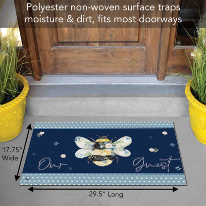 Counterart Bee Our Guest Indoor/Outdoor Entryway Floor Mat Manufactured in the USA 29.5" by 17.75"