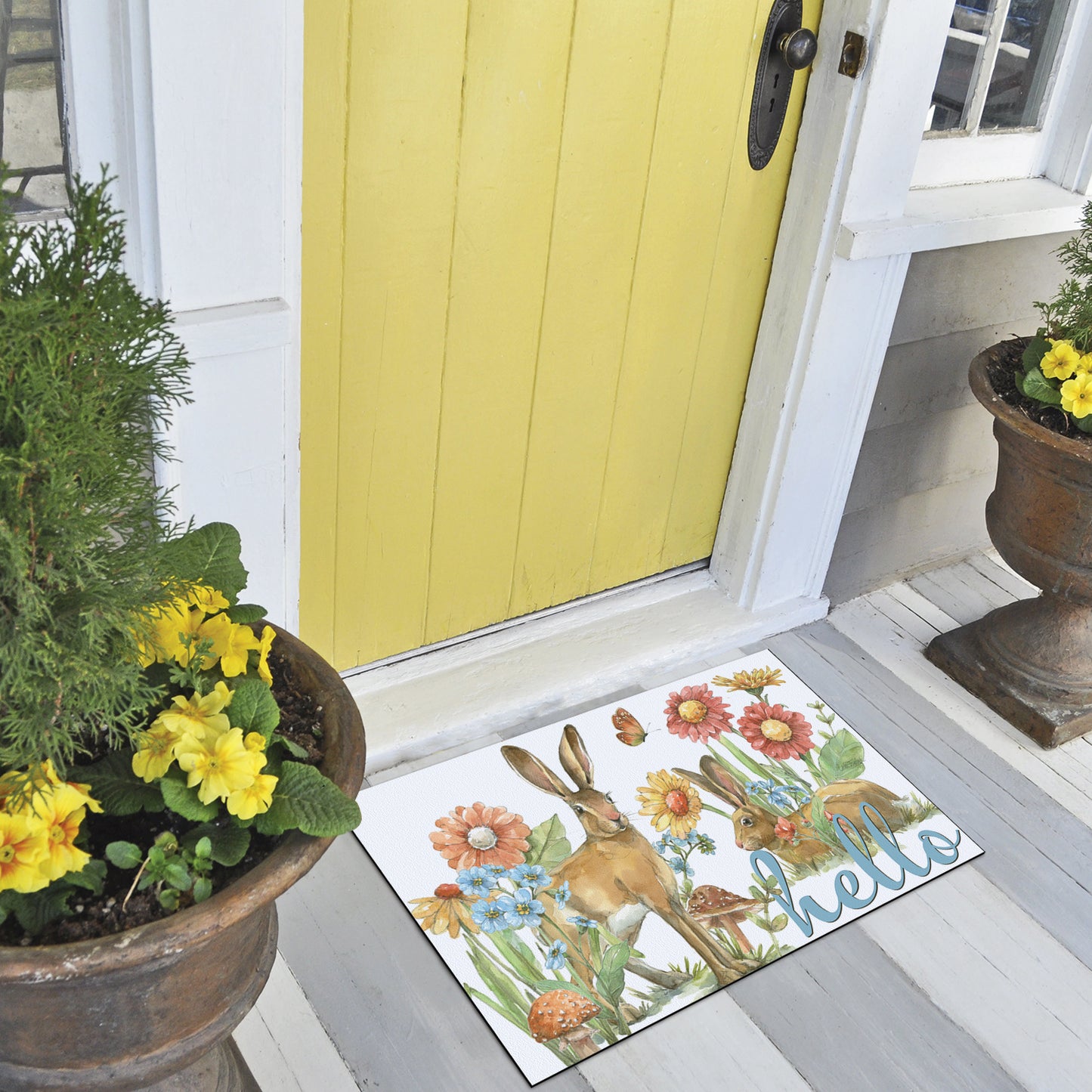 Counterart Garden Bunnies Indoor/Outdoor Entryway Floor Mat Manufactured in the USA 29.5" by 17.75"