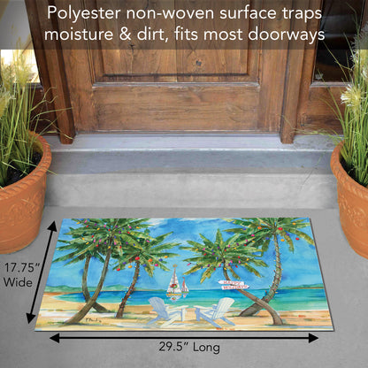 Counterart Holiday Palms Indoor/Outdoor Entryway Floor Mat Manufactured in the USA 29.5" by 17.75"