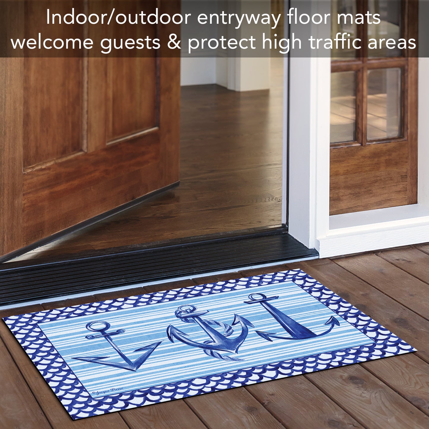 Counterart Anchors Away Indoor/Outdoor Entryway Floor Mat Manufactured in the USA 29.5" by 17.75"
