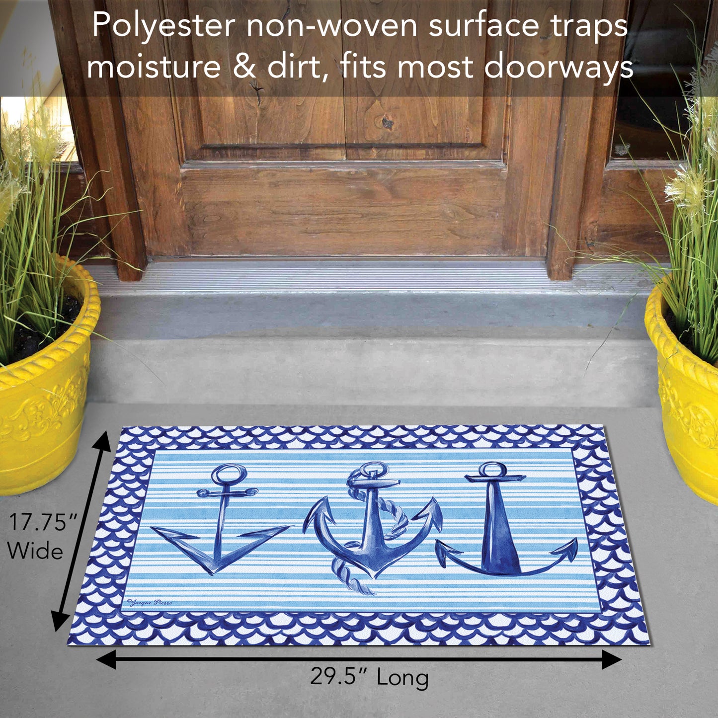 Counterart Anchors Away Indoor/Outdoor Entryway Floor Mat Manufactured in the USA 29.5" by 17.75"