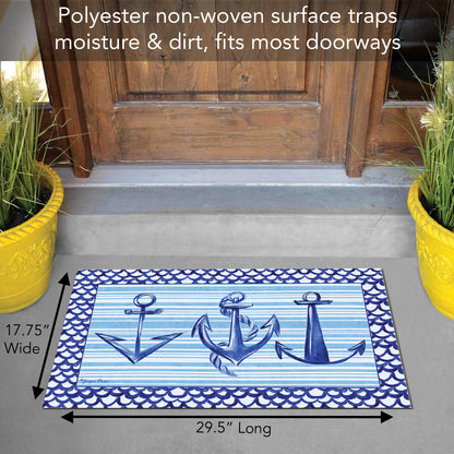 Counterart Anchors Away Indoor/Outdoor Entryway Floor Mat Manufactured in the USA 29.5" by 17.75"