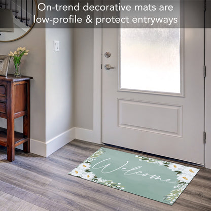 Counterart Floral Welcome Indoor/Outdoor Entryway Floor Mat Manufactured in the USA 29.5" by 17.75"