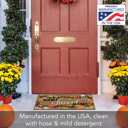 Counterart Fall Home Sweet Indoor/Outdoor Entryway Floor Mat Manufactured in the USA 29.5" by 17.75"
