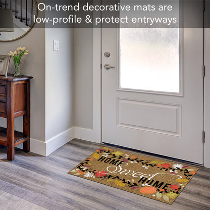 Counterart Fall Home Sweet Indoor/Outdoor Entryway Floor Mat Manufactured in the USA 29.5" by 17.75"
