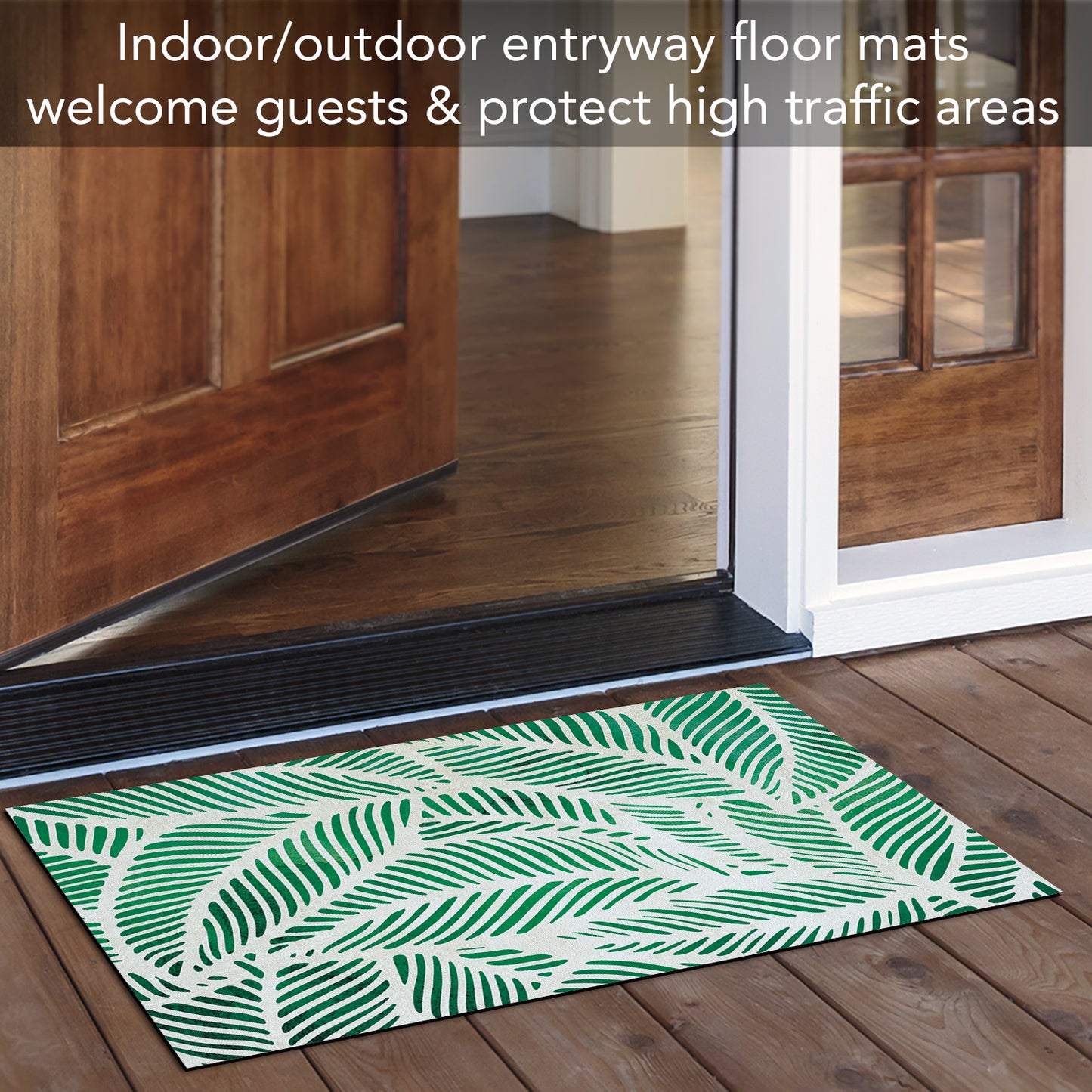 Counterart Palm Fronds Indoor/Outdoor Entryway Floor Mat Manufactured in the USA 29.5" by 17.75"