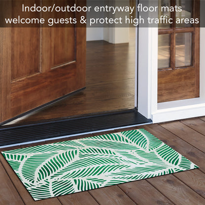 Counterart Palm Fronds Indoor/Outdoor Entryway Floor Mat Manufactured in the USA 29.5" by 17.75"