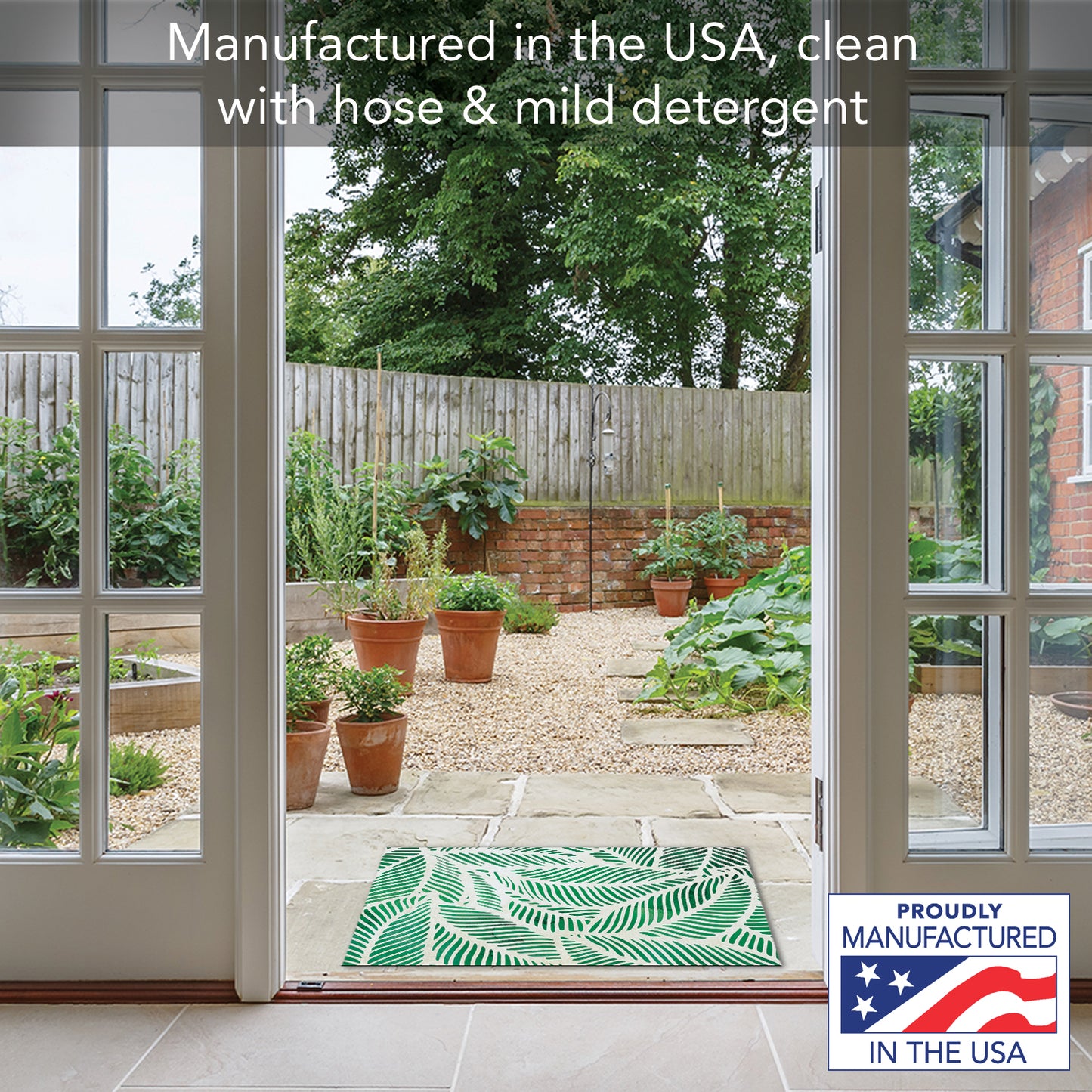 Counterart Palm Fronds Indoor/Outdoor Entryway Floor Mat Manufactured in the USA 29.5" by 17.75"