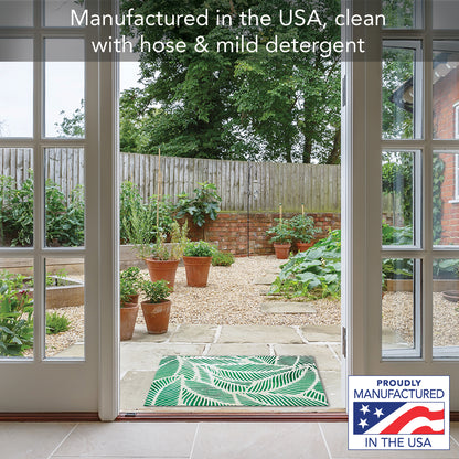 Counterart Palm Fronds Indoor/Outdoor Entryway Floor Mat Manufactured in the USA 29.5" by 17.75"