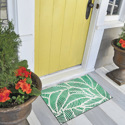 Counterart Palm Fronds Indoor/Outdoor Entryway Floor Mat Manufactured in the USA 29.5" by 17.75"