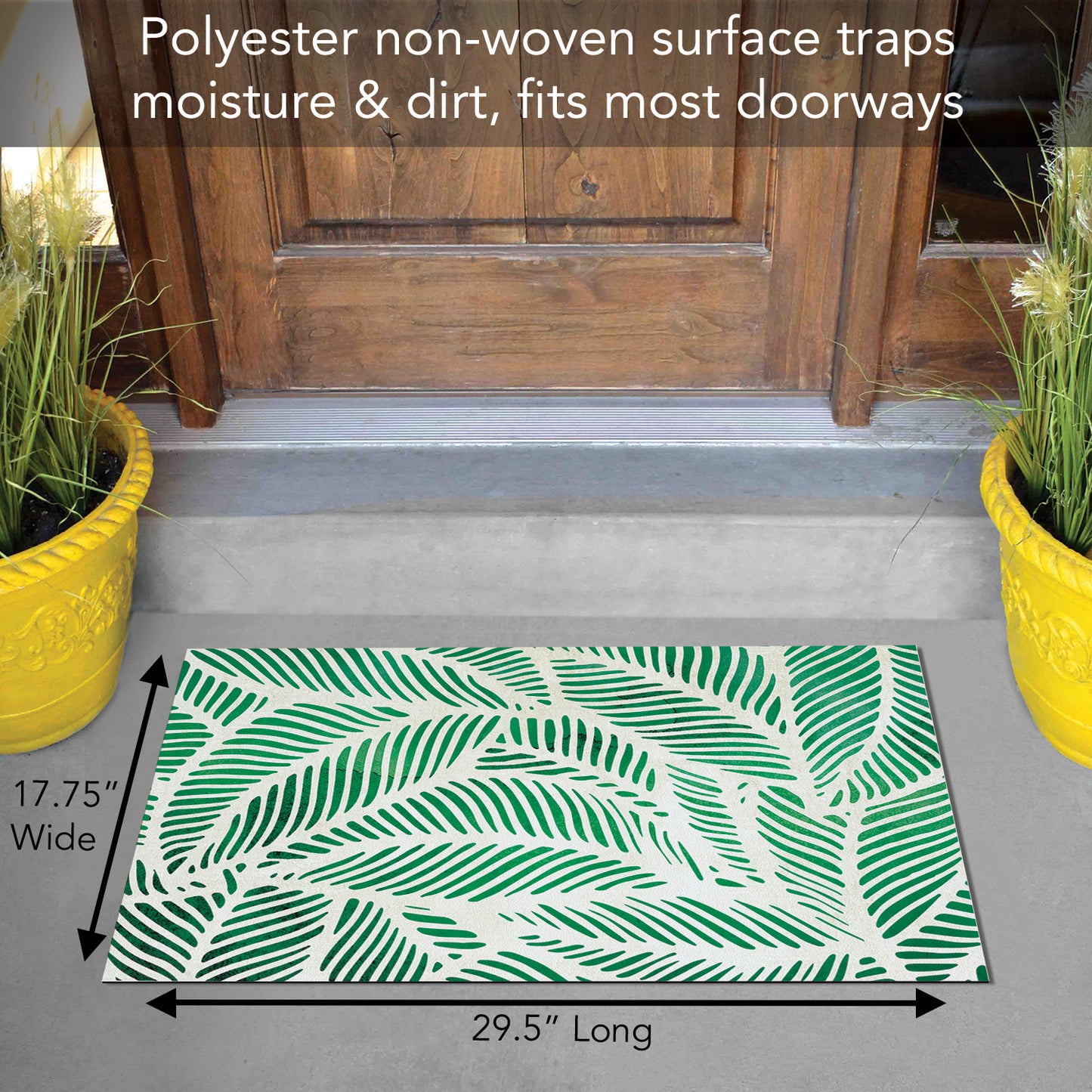 Counterart Palm Fronds Indoor/Outdoor Entryway Floor Mat Manufactured in the USA 29.5" by 17.75"