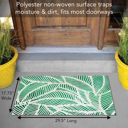 Counterart Palm Fronds Indoor/Outdoor Entryway Floor Mat Manufactured in the USA 29.5" by 17.75"